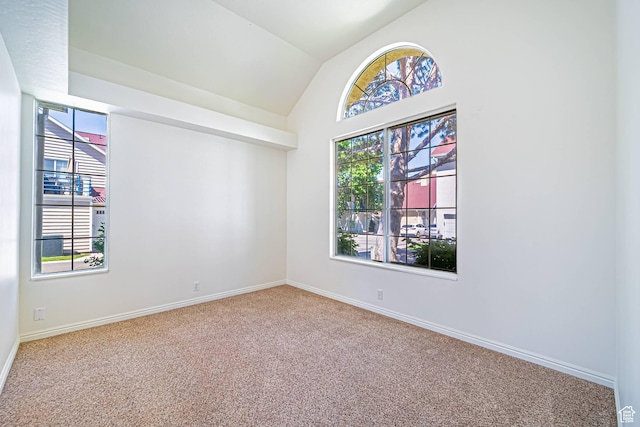 5457 S Break Water Dr W, Taylorsville, UT 84123 - carpeted spare room with baseboards and lofted ceiling