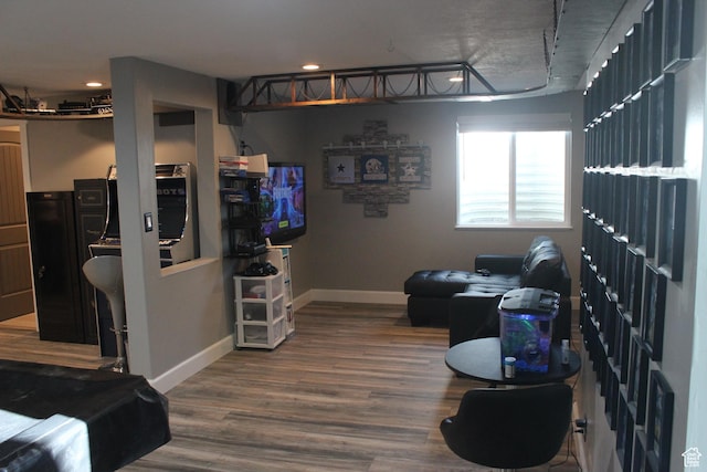 730 S 300 W, Garland, UT 84312 - living area with baseboards, wood finished floors, and recessed lighting