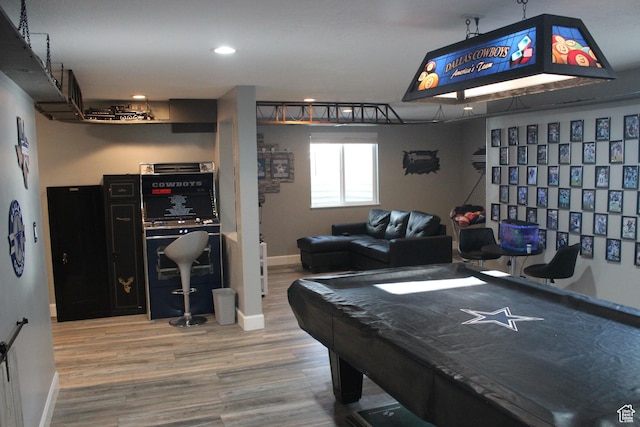 730 S 300 W, Garland, UT 84312 - playroom featuring wood finished floors, baseboards, and recessed lighting