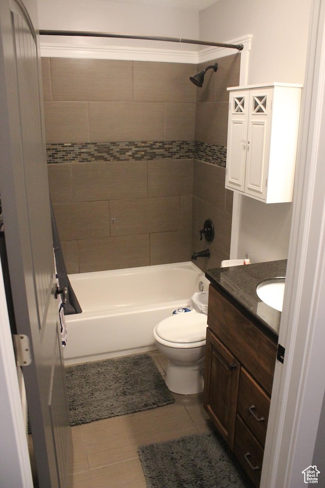 730 S 300 W, Garland, UT 84312 - full bath with shower / bath combination, vanity, toilet, and tile patterned flooring