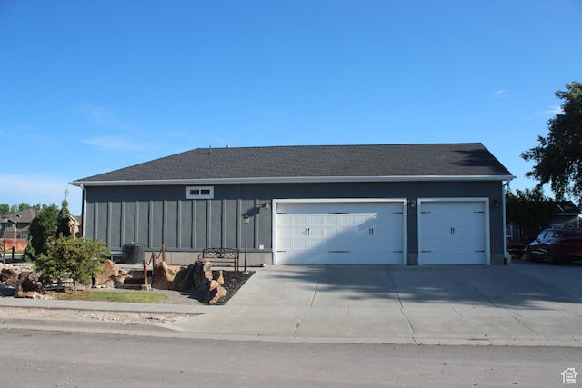 730 S 300 W, Garland, UT 84312 - ranch-style home featuring an attached garage, driveway, board and batten siding, and roof with shingles