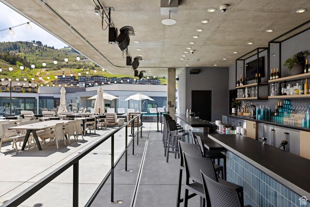2417 W High Rd Unit 1504, Park City, UT 84098 - view of patio / terrace featuring exterior bar and a mountain view