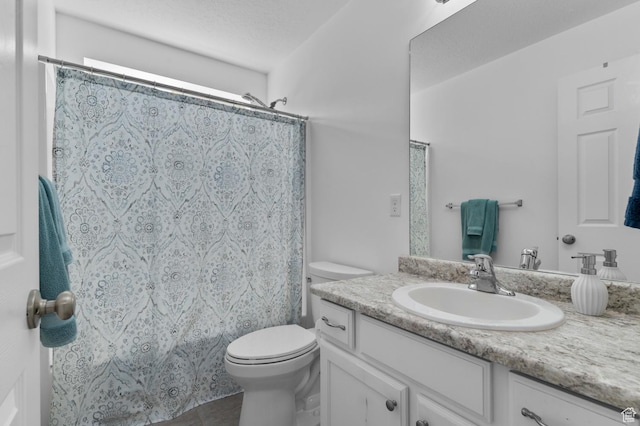 14585 S Delacroix Dr S, Draper, UT 84020 - bathroom featuring vanity, toilet, a shower with shower curtain, and tile patterned flooring