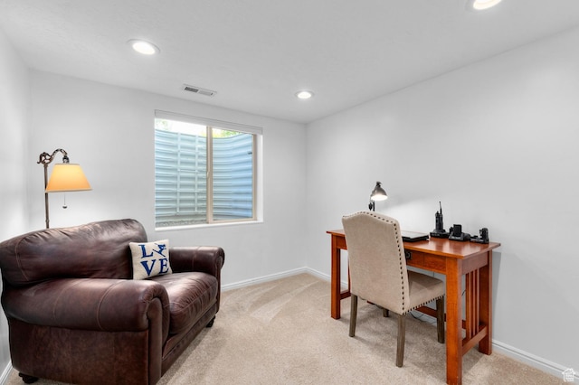 14585 S Delacroix Dr S, Draper, UT 84020 - office area featuring light colored carpet, baseboards, and recessed lighting
