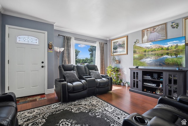 2058 Van Buren Ave, Ogden, UT 84401 - living area with ornamental molding and wood finished floors