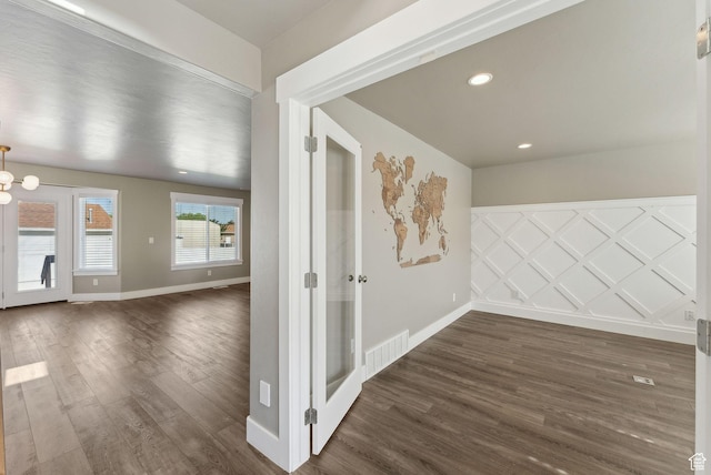 1184 S 2300 E, Spanish Fork, UT 84660 - empty room with dark wood finished floors, baseboards, and recessed lighting