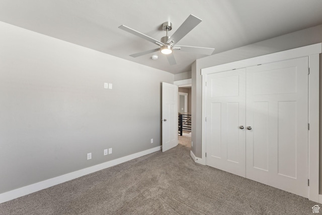 1184 S 2300 E, Spanish Fork, UT 84660 - unfurnished bedroom with carpet flooring, baseboards, a closet, and ceiling fan