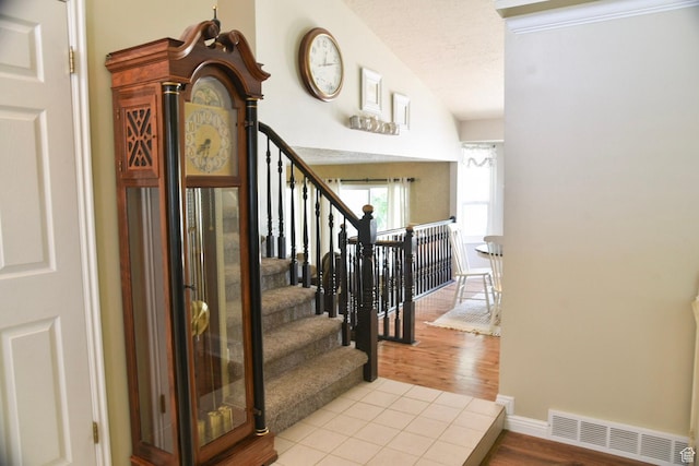 14114 S 3600 W, Bluffdale, UT 84065 - stairway with wood finished floors and a textured ceiling