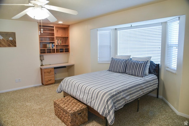 14114 S 3600 W, Bluffdale, UT 84065 - bedroom with light carpet, baseboards, a ceiling fan, and recessed lighting