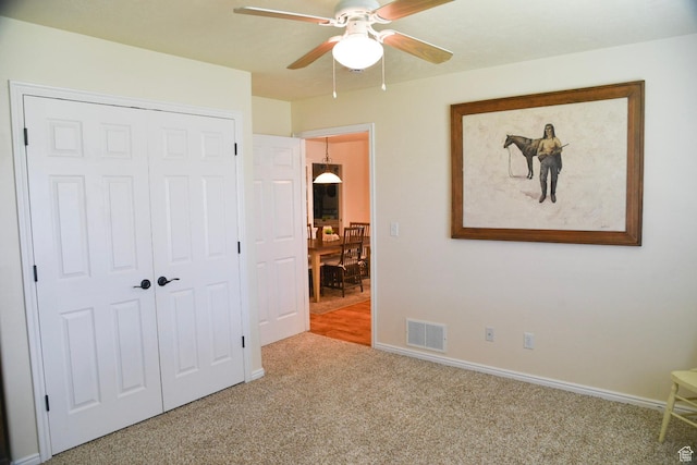 14114 S 3600 W, Bluffdale, UT 84065 - unfurnished bedroom with carpet, a closet, baseboards, and ceiling fan