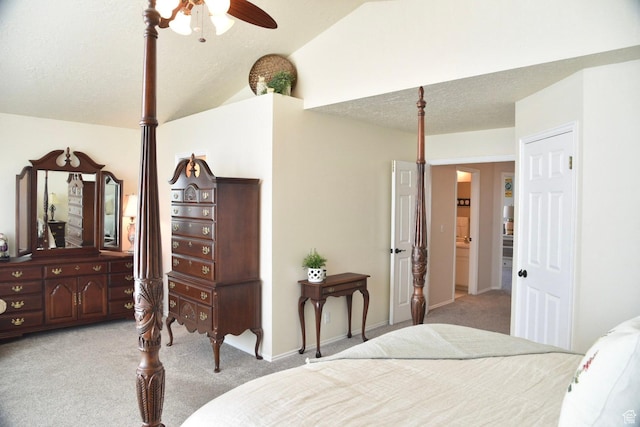 14114 S 3600 W, Bluffdale, UT 84065 - carpeted bedroom with lofted ceiling, a ceiling fan, and a textured ceiling