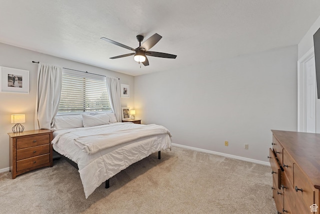 543 Hillside Cir, Alpine, UT 84004 - bedroom featuring light colored carpet, baseboards, and a ceiling fan