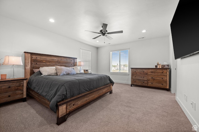 4681 W 75 N, West Point, UT 84015 - bedroom with carpet, baseboards, recessed lighting, and a ceiling fan