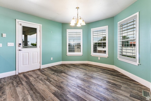 3380 S 930 W, Syracuse, UT 84075 - empty room with a chandelier, dark wood finished floors, and baseboards