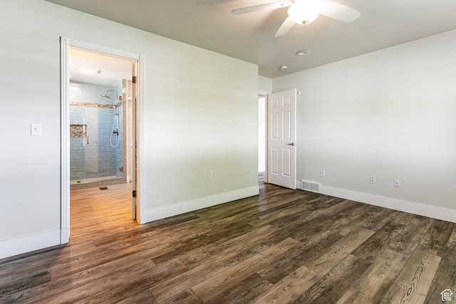 3380 S 930 W, Syracuse, UT 84075 - empty room with a ceiling fan, dark wood finished floors, and baseboards