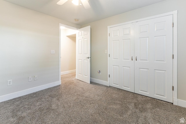3380 S 930 W, Syracuse, UT 84075 - unfurnished bedroom featuring carpet flooring, baseboards, a closet, and ceiling fan