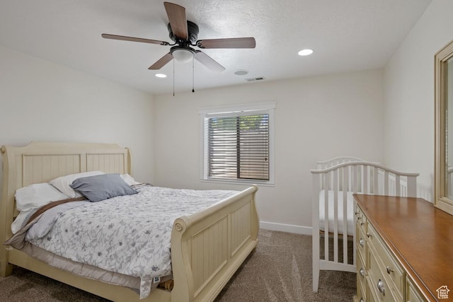 3638 S Blazing Oak Dr, Magna, UT 84044 - carpeted bedroom with baseboards, recessed lighting, and a ceiling fan
