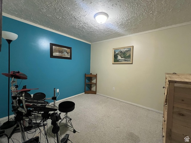 865 E 980 N, Tooele, UT 84074 - interior space featuring crown molding, carpet, a textured ceiling, and baseboards