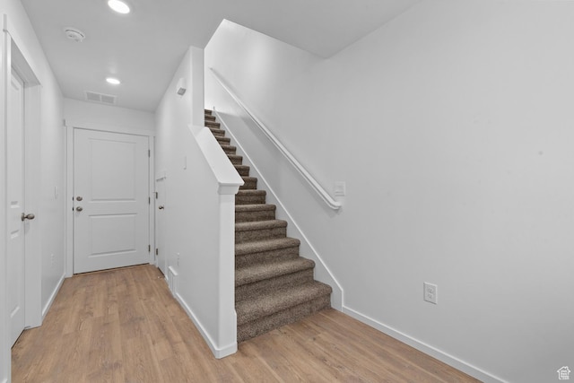 1889 E Thunder Ln Unit 496, Eagle Mountain, UT 84005 - staircase with wood finished floors, baseboards, and recessed lighting