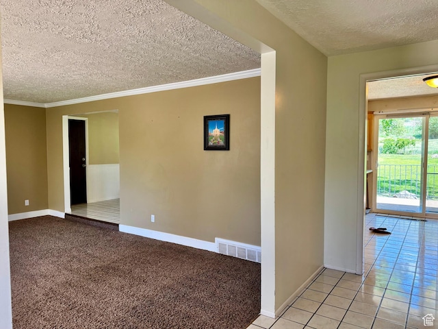 246 N 2800 E, Layton, UT 84040 - empty room with a textured ceiling, crown molding, and light tile patterned flooring