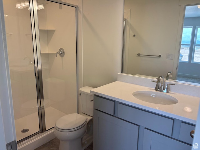 6907 W S Jordan Pkwy, South Jordan, UT 84009 - full bath featuring toilet, a shower stall, and vanity