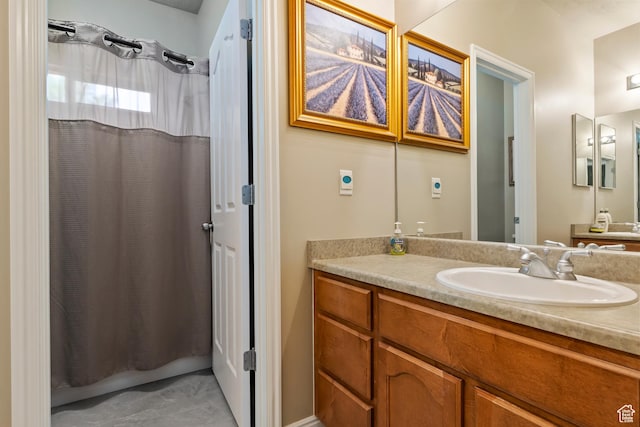 6512 S Timpanogos Way W, Taylorsville, UT 84129 - bathroom with vanity and a shower with shower curtain