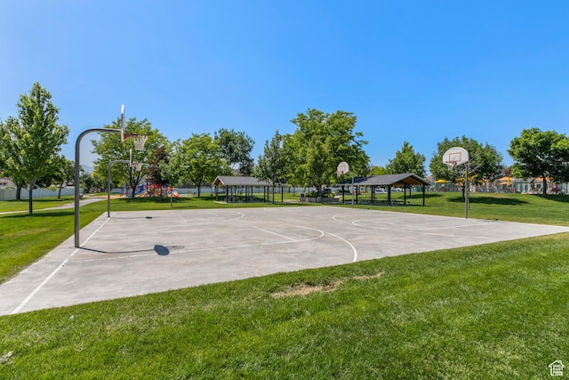 6512 S Timpanogos Way W, Taylorsville, UT 84129 - view of sport court with community basketball court, a lawn, and a gazebo