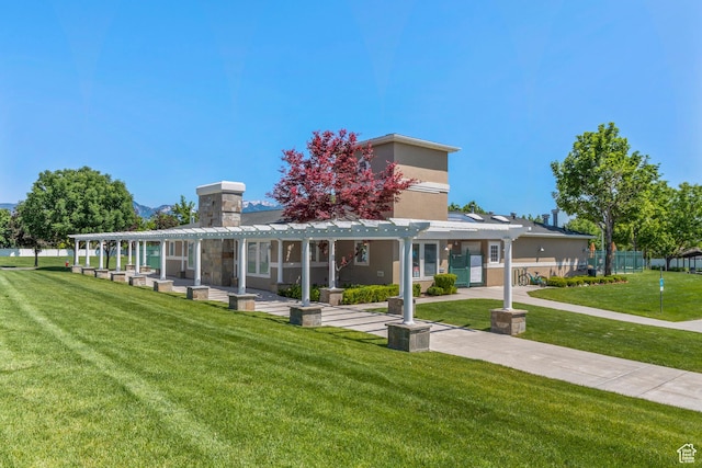 6512 S Timpanogos Way W, Taylorsville, UT 84129 - surrounding community with a pergola and a lawn