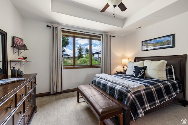 2314 E Flattop Mountain Dr Unit 89, Heber City, UT 84032 - bedroom featuring baseboards, a raised ceiling, and a ceiling fan