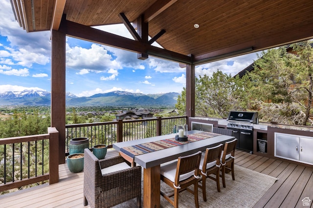 2314 E Flattop Mountain Dr Unit 89, Heber City, UT 84032 - deck featuring a mountain view and outdoor dining area