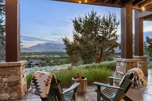 2314 E Flattop Mountain Dr Unit 89, Heber City, UT 84032 - view of patio / terrace featuring a mountain view