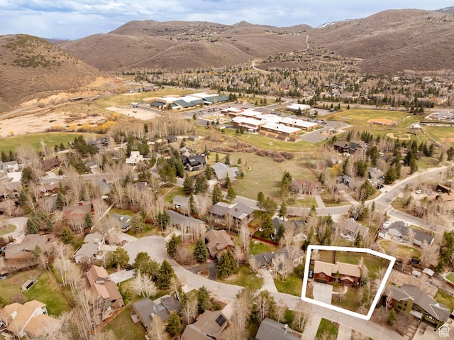 2003 Venus Ct, Park City, UT 84060 - aerial view of property and surrounding area featuring property parcel outlined, nearby suburban area, and a mountainous background