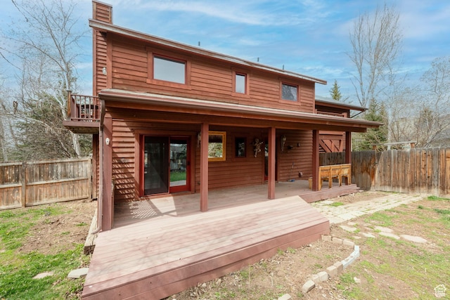 2003 Venus Ct, Park City, UT 84060 - rear view of house with a chimney and a wooden deck