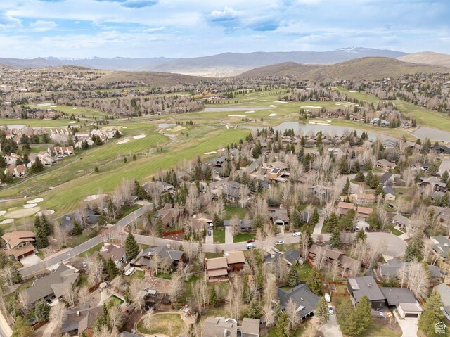 2003 Venus Ct, Park City, UT 84060 - aerial overview of property's location featuring a local golf course, nearby suburban area, and a water and mountain view