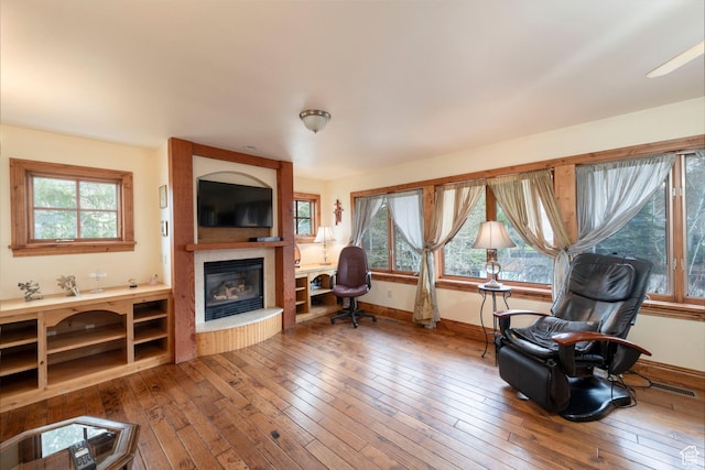 2003 Venus Ct, Park City, UT 84060 - office with a fireplace, hardwood / wood-style floors, and baseboards