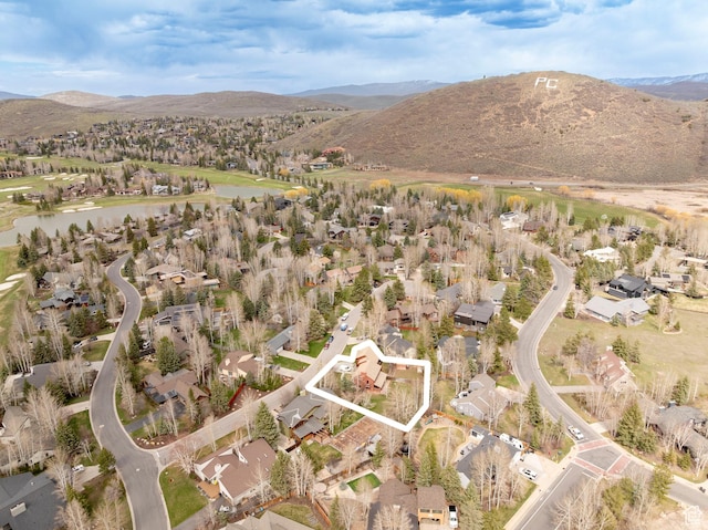 2003 Venus Ct, Park City, UT 84060 - aerial view of property's location featuring nearby suburban area, property boundaries highlighted, and mountains