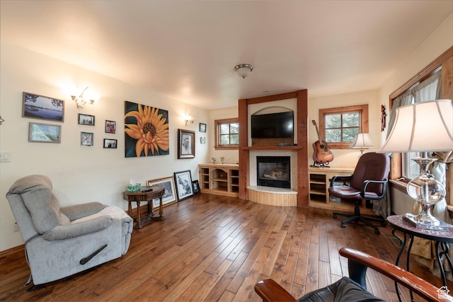 2003 Venus Ct, Park City, UT 84060 - living area featuring hardwood / wood-style flooring, plenty of natural light, and a large fireplace