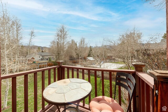 2003 Venus Ct, Park City, UT 84060 - view of wooden balcony featuring a wooden deck