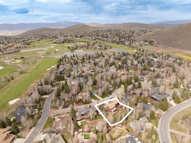 2003 Venus Ct, Park City, UT 84060 - view of property location with property parcel outlined, a golf course, nearby suburban area, and a water and mountain view