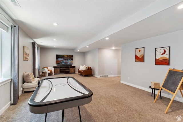 3222 W Harvard Dr, Mountain Green, UT 84050 - playroom featuring carpet, recessed lighting, and baseboards