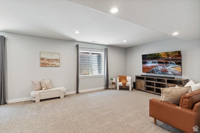 3222 W Harvard Dr, Mountain Green, UT 84050 - sitting room featuring light carpet, baseboards, and recessed lighting