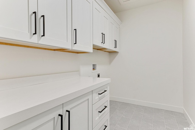 4721 S Taylors View Ln Unit 18, Taylorsville, UT 84123 - laundry area with cabinet space, baseboards, washer hookup, and hookup for an electric dryer