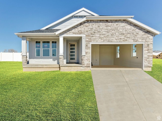 4721 S Taylors View Ln Unit 18, Taylorsville, UT 84123 - craftsman-style home featuring stone siding, driveway, an attached garage, and a porch