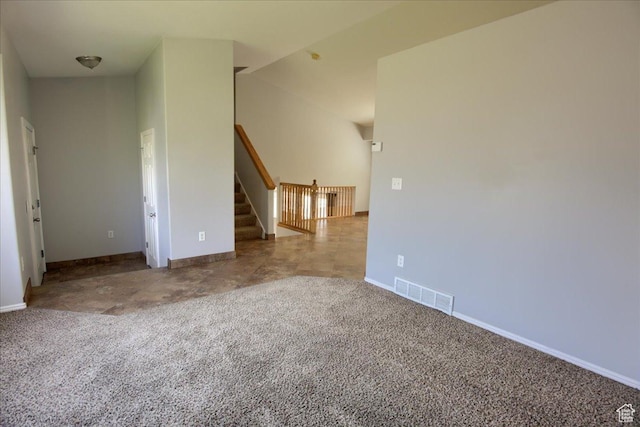 2086 S 50 E, Clearfield, UT 84015 - unfurnished living room featuring carpet, stairs, and baseboards