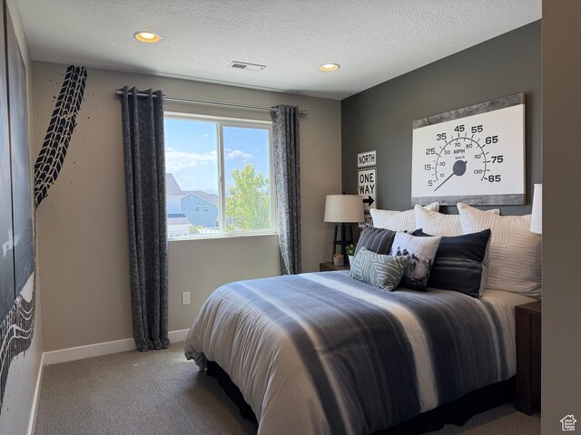 873 S 120 W Unit 003, American Fork, UT 84003 - bedroom featuring carpet floors, recessed lighting, baseboards, and a textured ceiling