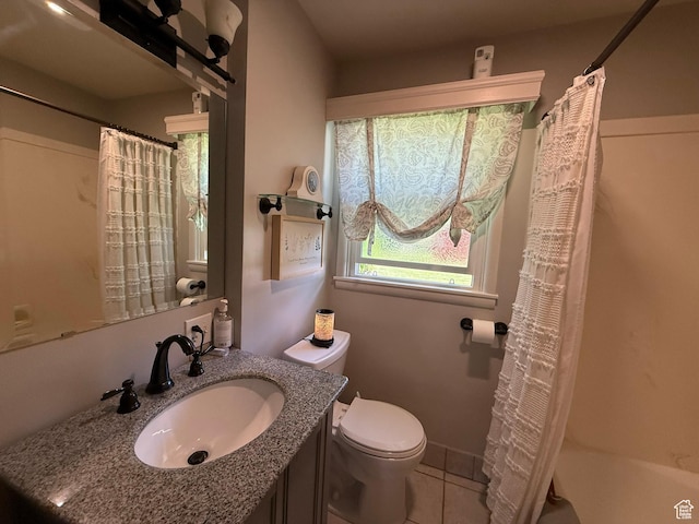 272 E 3000 N, North Ogden, UT 84414 - full bath with toilet, vanity, tile patterned floors, and shower / bath combo