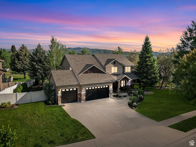 1988 Fieldstone Ln, Heber City, UT 84032 - craftsman inspired home featuring a garage, stone siding, driveway, and a shingled roof