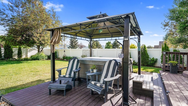 1988 Fieldstone Ln, Heber City, UT 84032 - wooden deck with a hot tub and a gazebo