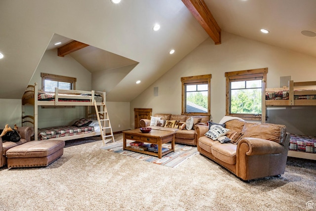 1198 E Elkhorn Ln Unit 2, Oakley, UT 84055 - carpeted living area with recessed lighting and healthy amount of natural light