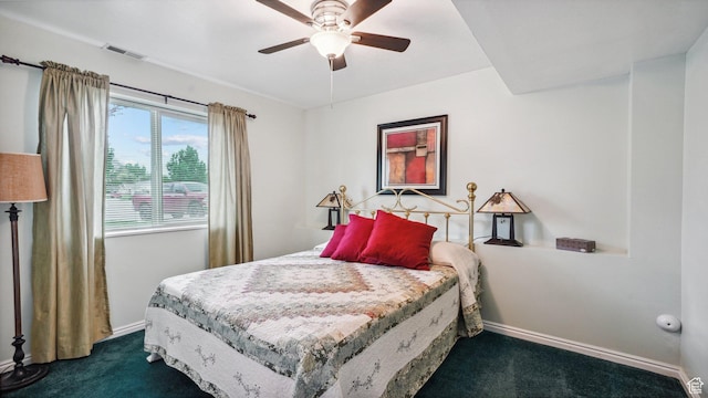 677 E 110 N, Heber City, UT 84032 - bedroom featuring dark carpet, baseboards, and a ceiling fan